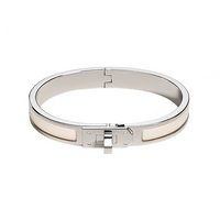 HERMES Enamel Bangles Women's Silver