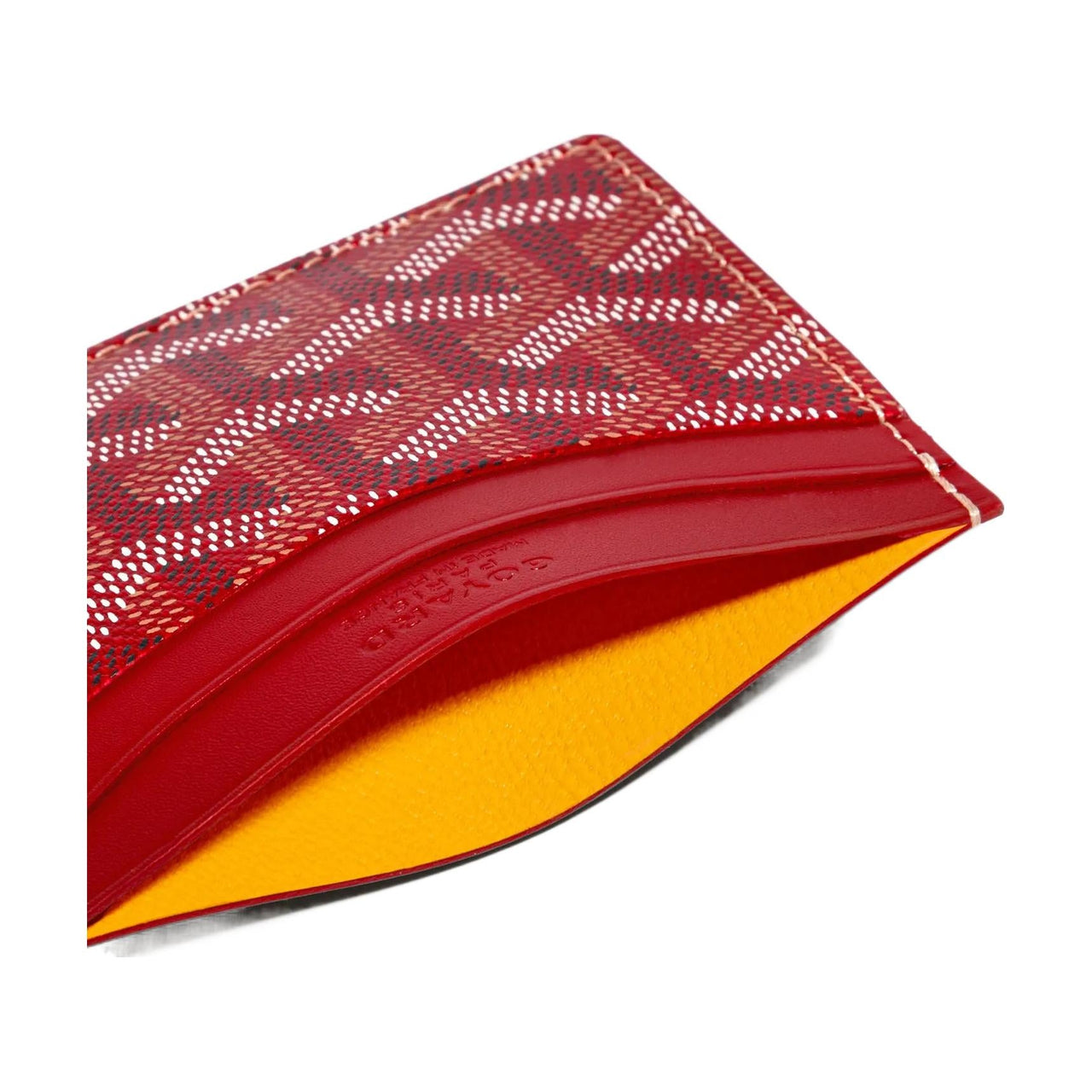 GOYARD Saint-Sulpice Canvas With Calfskin Card Clip Card Holder Unisex Red & Pink Small Heart