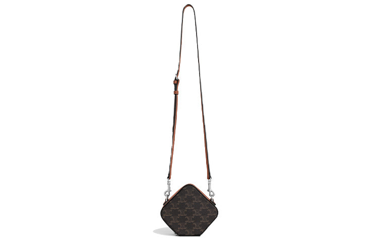 CELINE Cow Leather 3D Effect Square Bag Crossbody Bag Shoulder Bag Men's Tawny