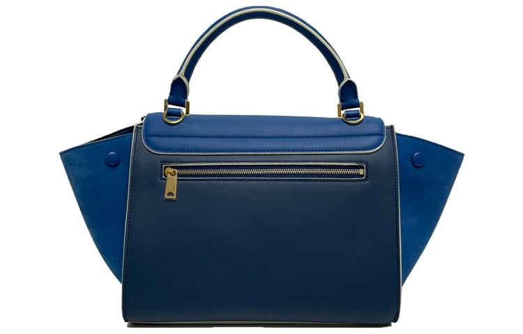 CELINE Cow Leather Wings Bag Handbag Shoulder Bag Crossbody Bag Medium Size Women's Blue
