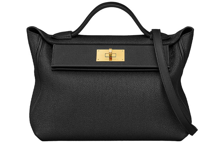 HERMES 24/24 Maurice With Swift Calfskin Handbag Shoulder Bag Crossbody Bag Women's Black