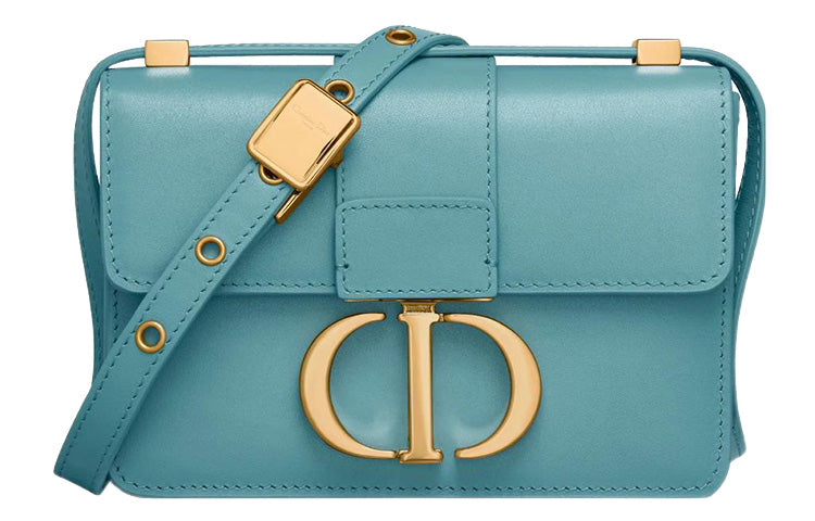 DIOR 30 Montaigne Smooth Finish Cow Leather Box Bag Crossbody Bag Shoulder Bag Women's Sky Blue