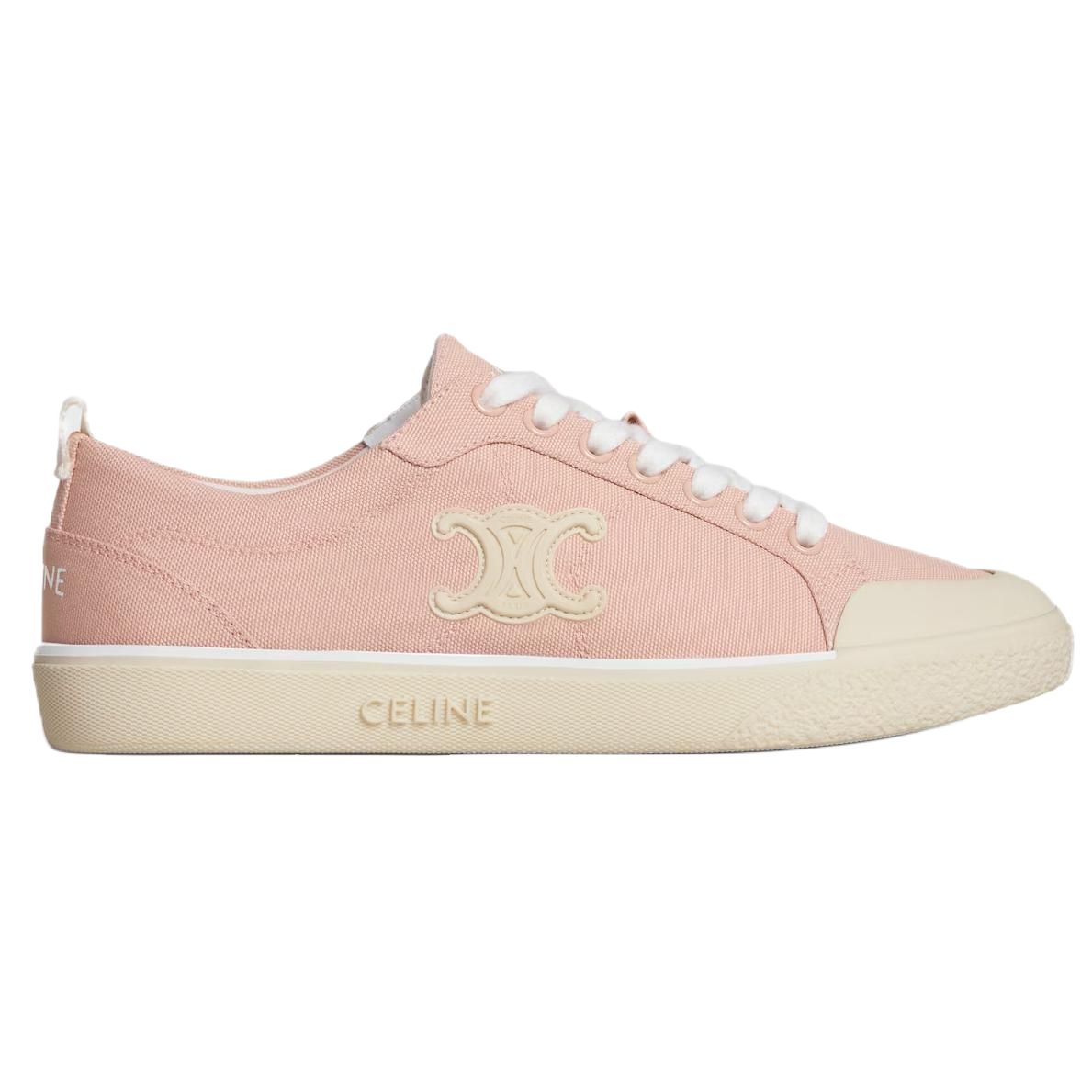 CELINE Low Top Canvas Shoes Women's Pink
