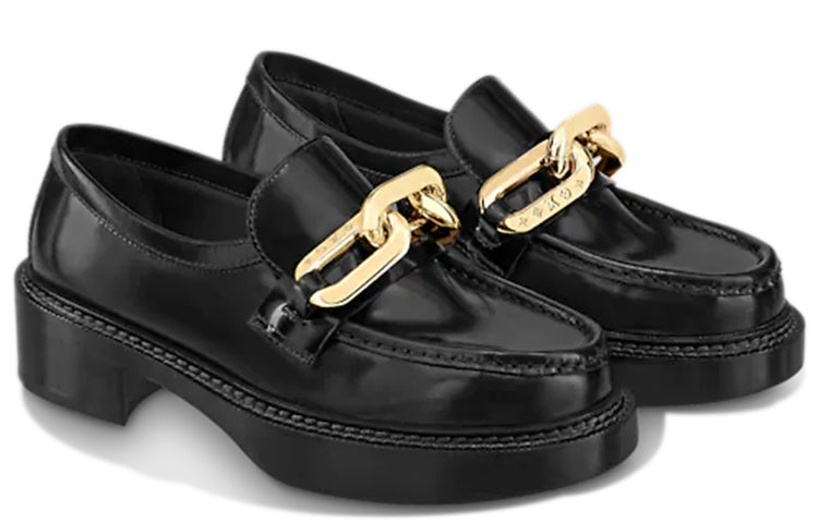 LOUIS VUITTON Academy Platform Loafers 'Black' Women's
