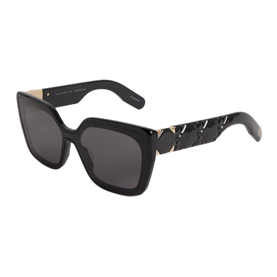 DIOR Plate And Metal Square Sunglasses Women's Black