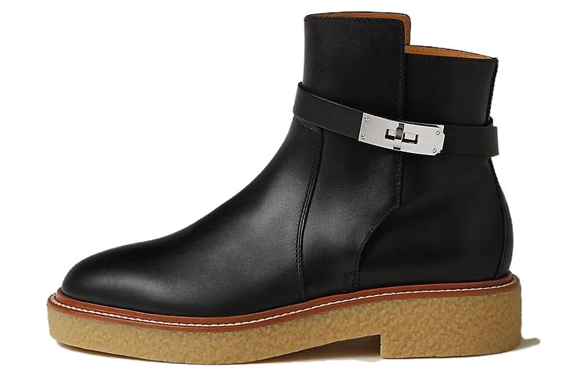 HERMES History Ankle Boots Women's Black