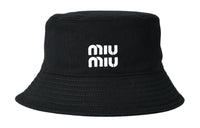 MIU MIU Polyester Bucket Hats Unisex Black