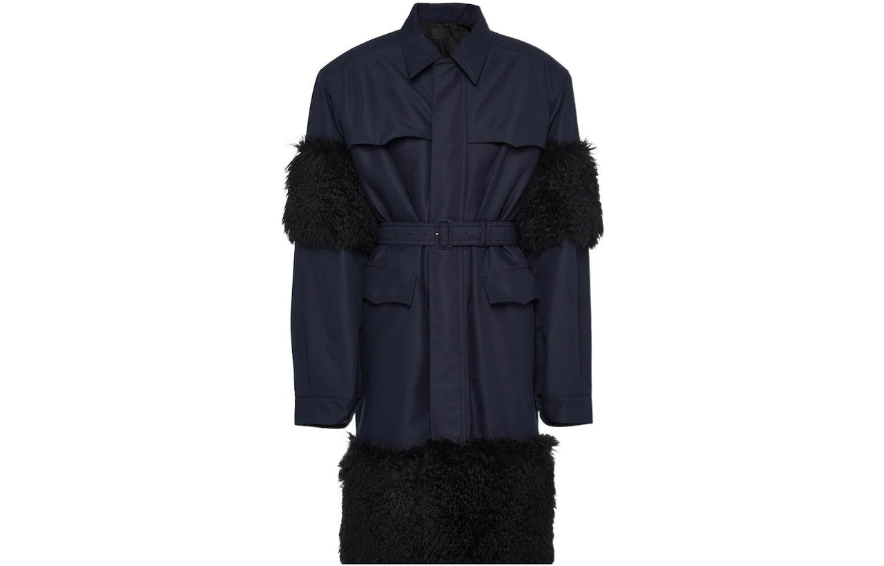 PRADA Coats Men Dark Blue
