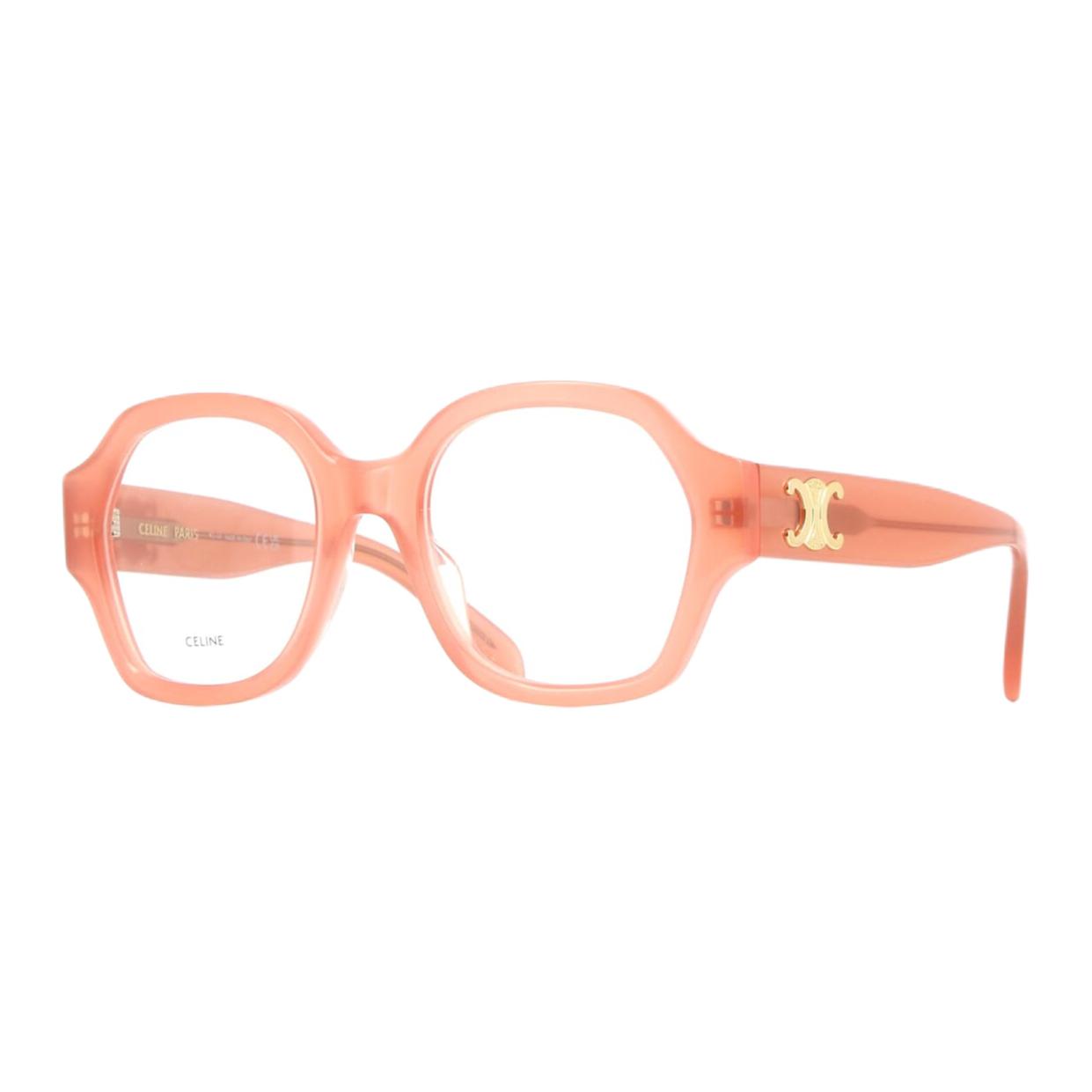 CELINE Acetate Irregular Shape Eyeglass Frames Unisex Pink