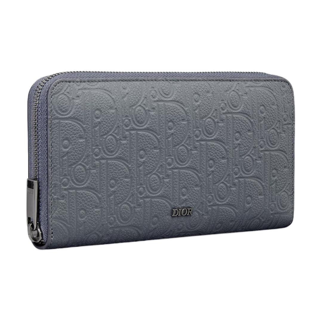 DIOR Calfskin Wallet Men's Dark Gray