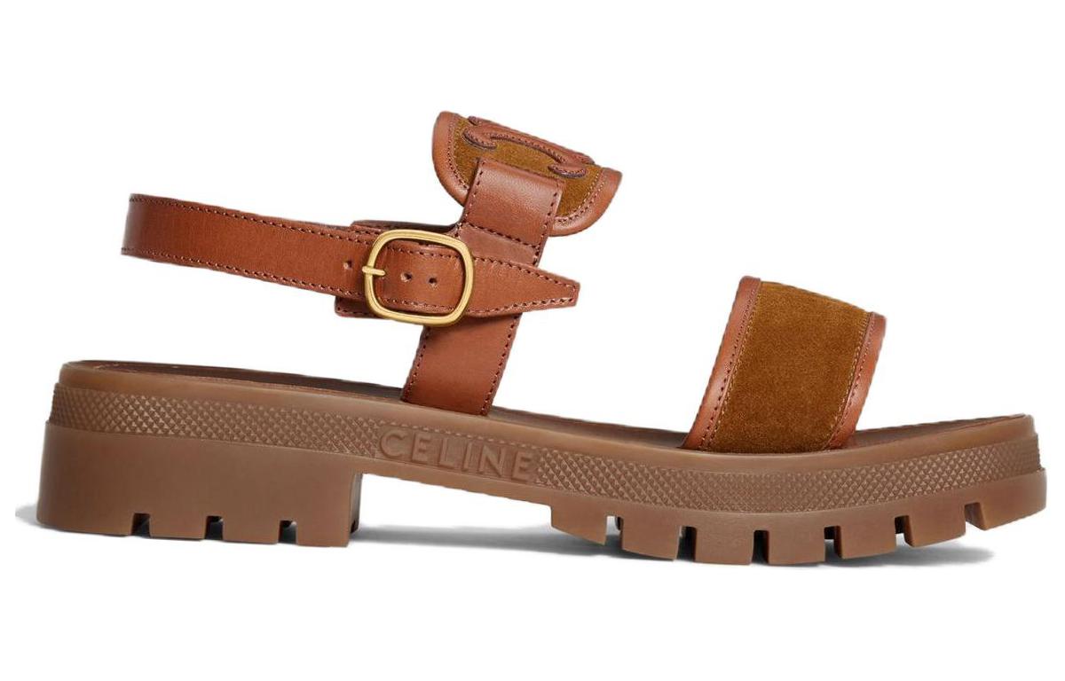CELINE CLEA TRIOMPHE Beach Sandals Women's Brown