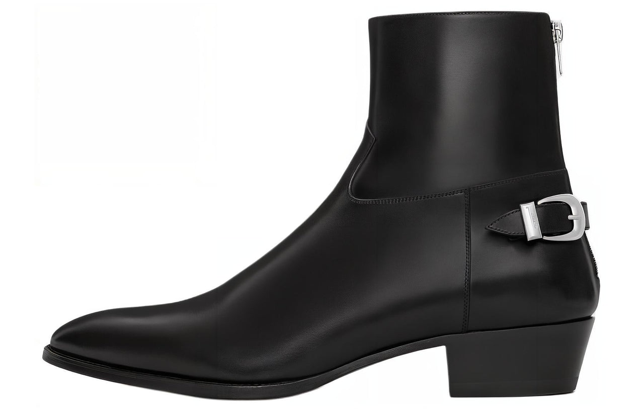 CELINE Ankle Boots 4cm Men's Black