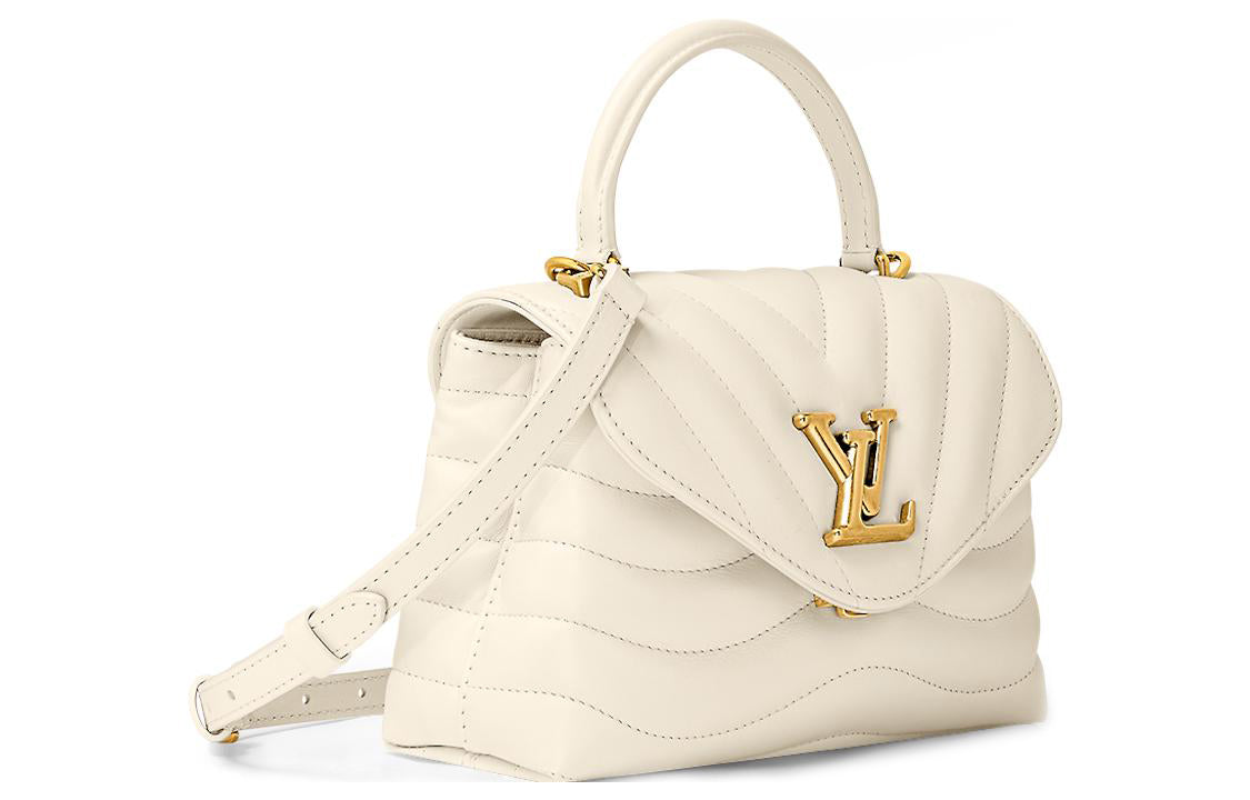 LOUIS VUITTON New Wave Cow Leather Shoulder Bag Crossbody Bag Handbag Regular Women's Ivory White