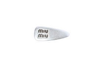 MIU MIU Leather Hair Clips Women's Silver
