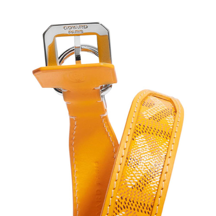 GOYARD Goyardine Canvas With Clamecy Cow Leather Dog's Teeth Collar Bag Accessory Unisex Yellow