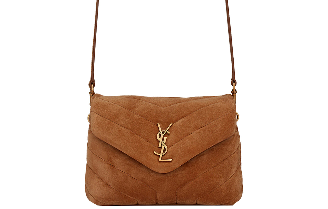 SAINT LAURENT LOULOU Quilting Leather Shoulder Bag Crossbody Bag Mini Women's Cinnamon
