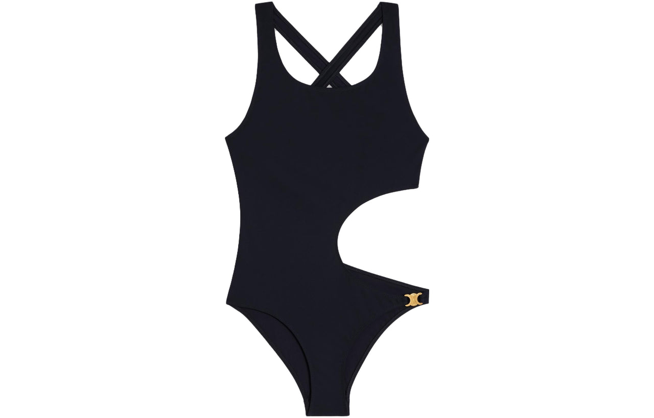 CELINE Crossover Back Jersey Swimsuit
