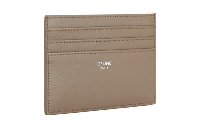 CELINE Cow Leather Card Holder Large Size Men's Smoky Taupe