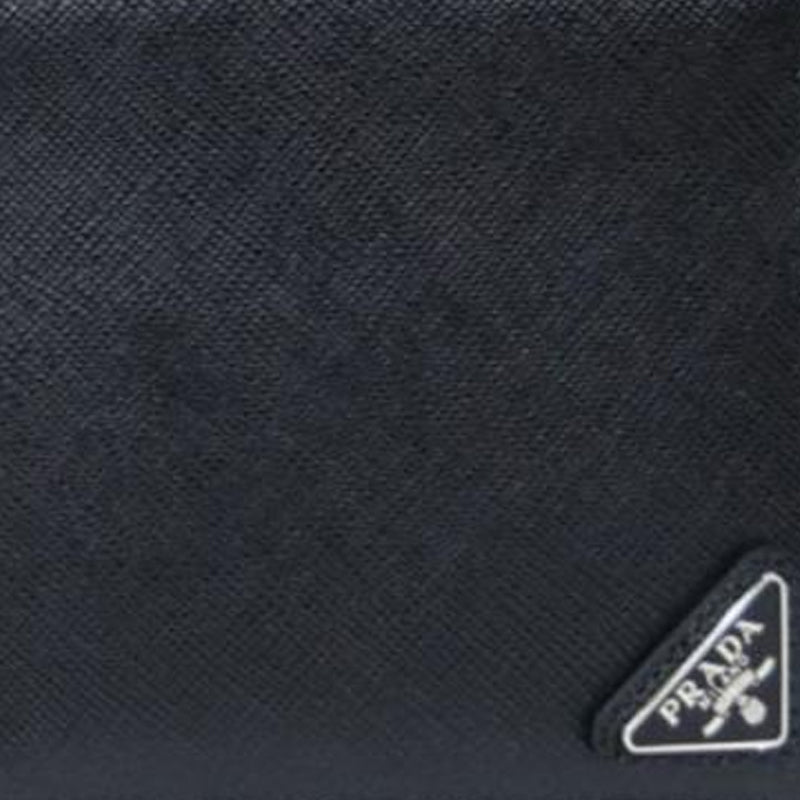 PRADA Calfskin Wallet Men's Black