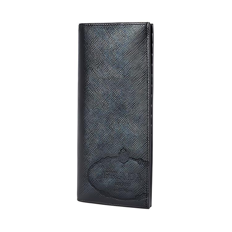 PRADA Cow Leather Wallet Men's Black