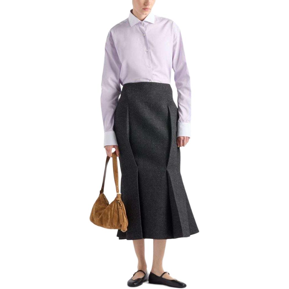PRADA Contrasting Cuffs Poplin Shirt