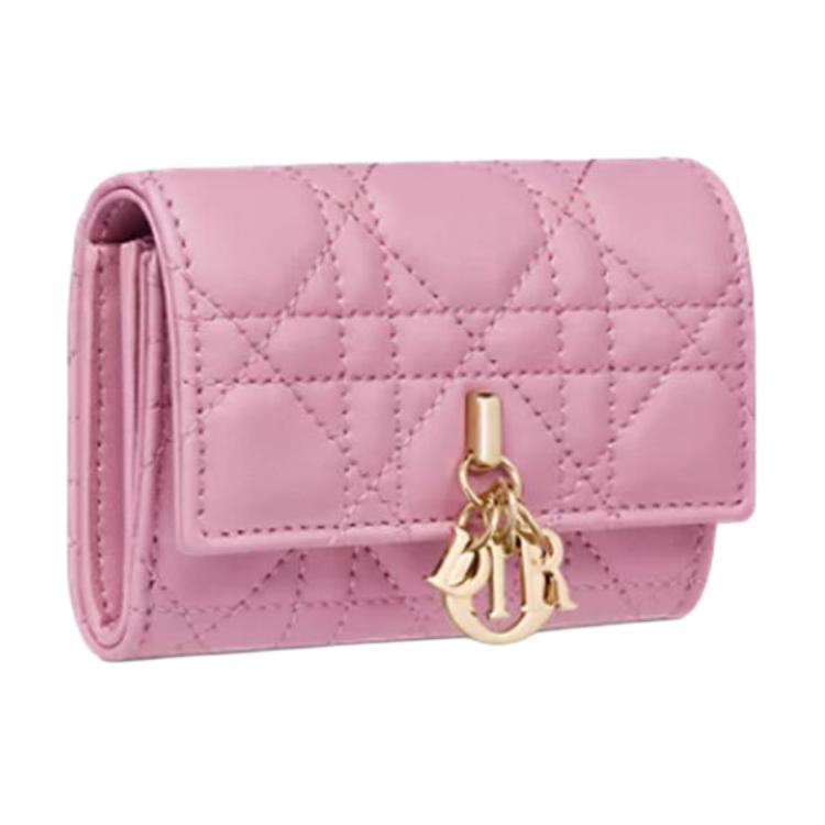 DIOR Miss Dior Sheepskin Wallet Women's Hydrangea Pink