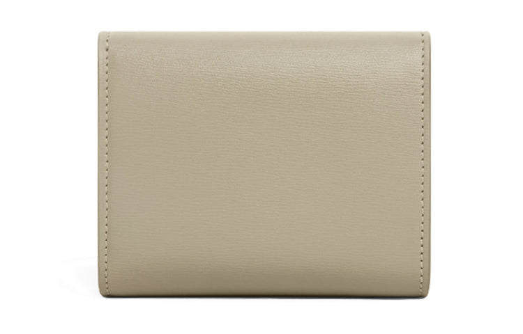 CELINE Cow Leather Wallet Small Size Women's Gray Green