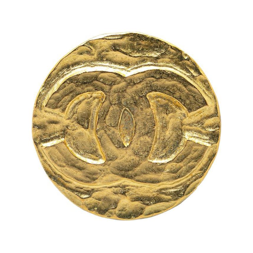 CHANEL 1995 Cc Logo embossed Brooch
