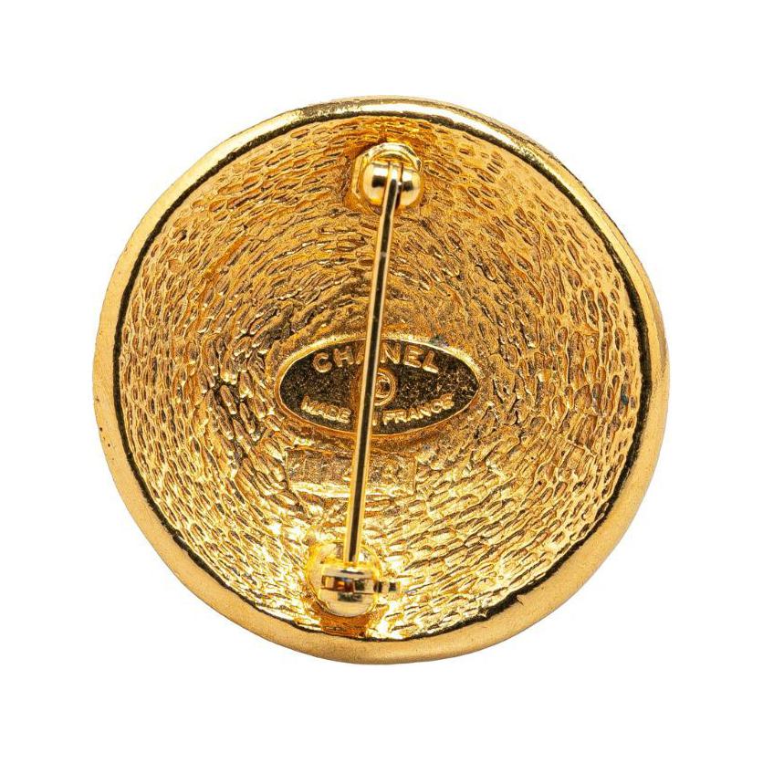 CHANEL 1980s Rue Cambon Round Brooch