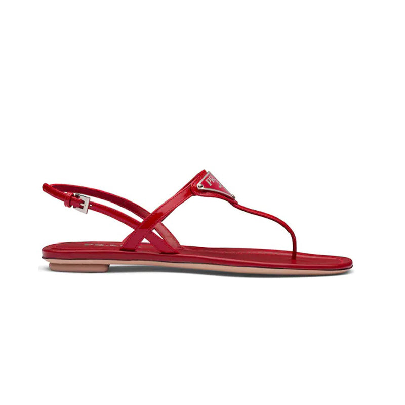 PRADA Cross Strap Sandals 'Red' Women's