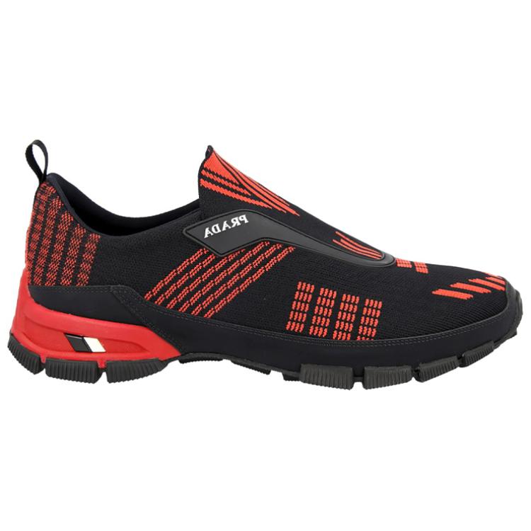 PRADA Crossection Knit Low 'Black Red'