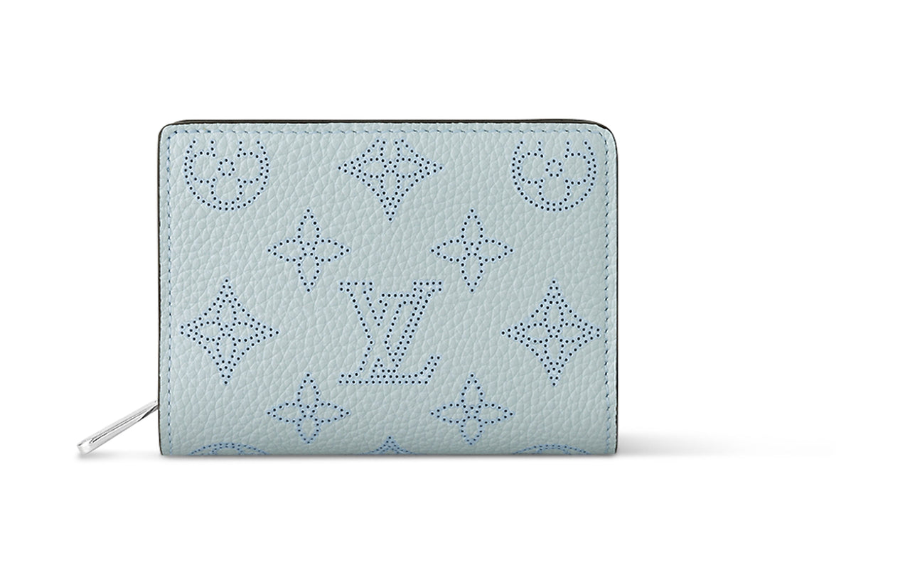LOUIS VUITTON Cow Leather Wallet Women's Light Blue