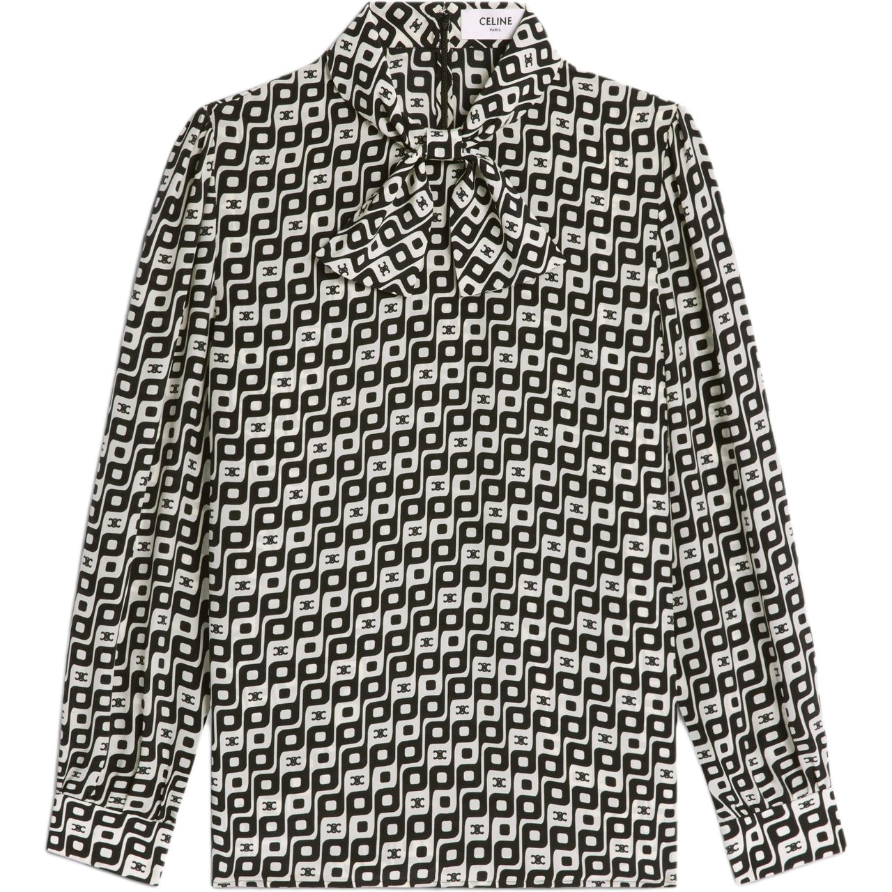 CELINE Lavaliere Blouse With Bow In Silk