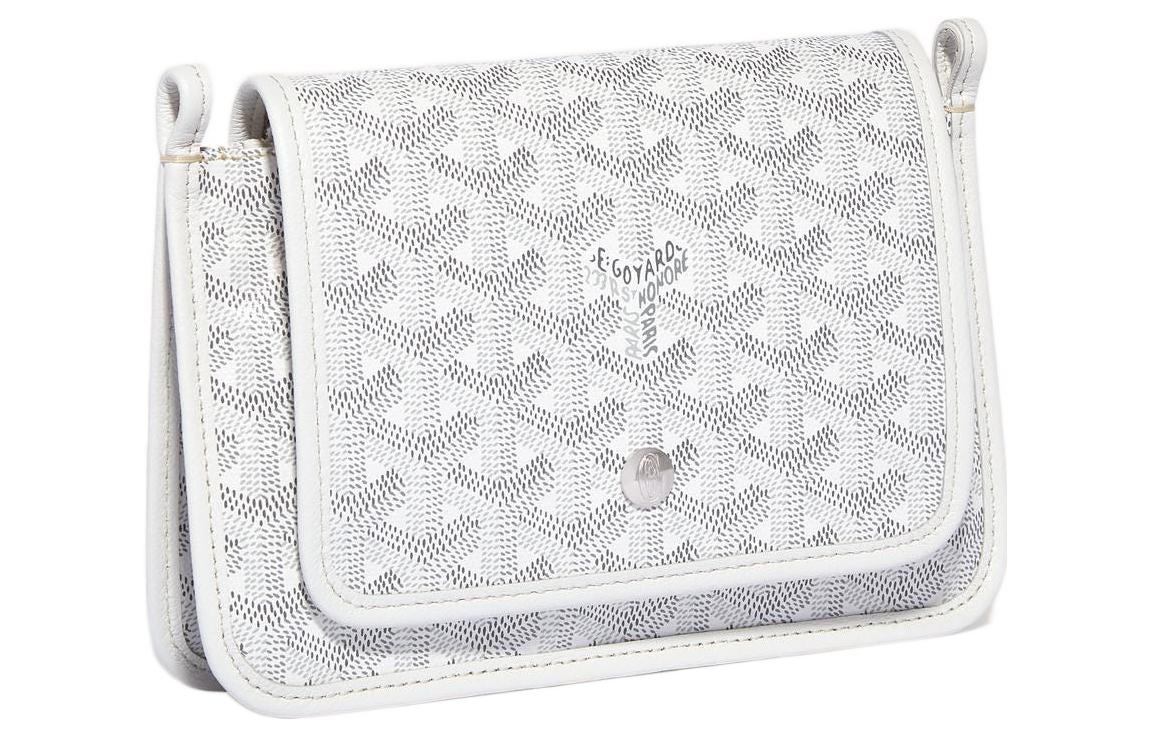 GOYARD Plumet Canvas With Leather Envelope Bag Handheld Shoulder Bag Crossbody Bag Small Size Unisex White/Blue