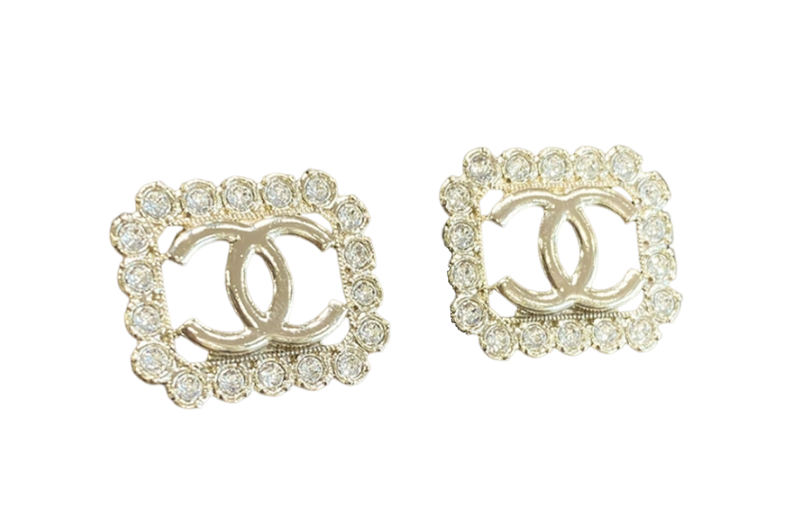 CHANEL 1986 1988 Cc Stud Earrings