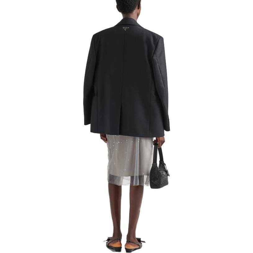 PRADA Crystal studded Tulle Midi Skirt