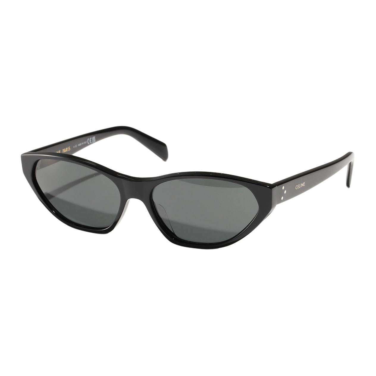 CELINE Acetate Cellulose Plastic Cat Eye Sunglasses Men's Black