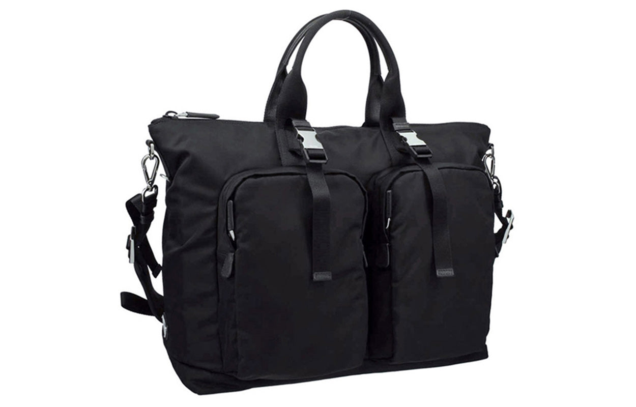 PRADA Cow Leather One Shoulder Handbag Men's Black
