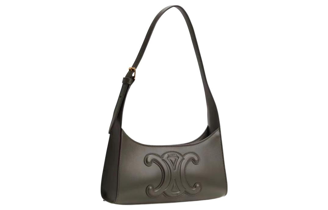 CELINE Cuir Triomphe Cow Leather Handbag, Shoulder Bag Women's Jasper
