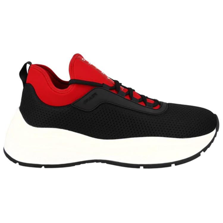PRADA Cushioning Low-Top Sports Casual Shoes Men's Black Red