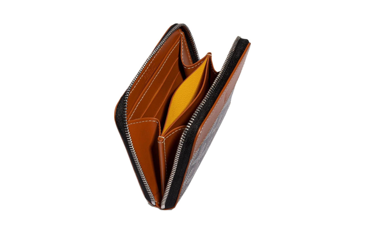 GOYARD MATIGNON Canvas With Leather Wallet Small Size Unisex Brown