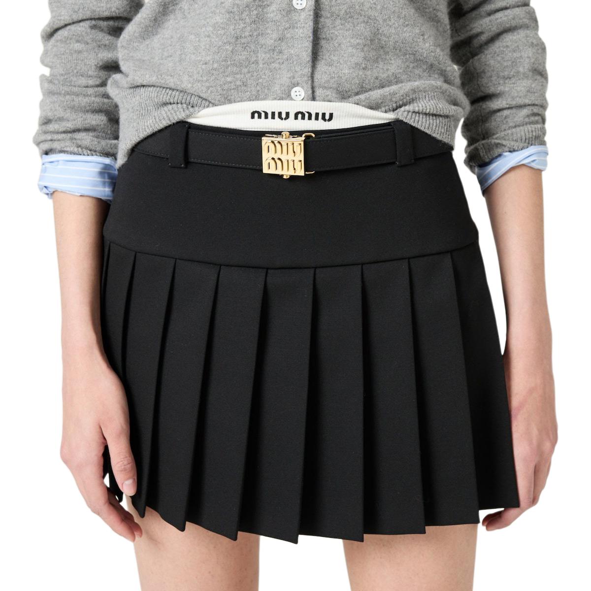 MIU MIU Casual Short Skirts Women's Black