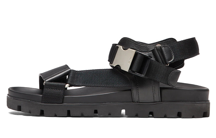 PRADA Crisscross Straps Buckle-Fastening Sandal 'Black'