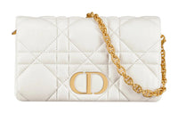 DIOR Caro Series Cow Leather Shoulder Bag, Crossbody Bag Women's Milk White
