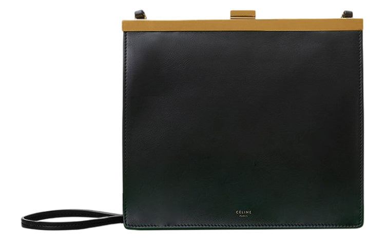 CELINE Clasp Natural Calfskin Shoulder Bag Crossbody Bag Mini Women's Black