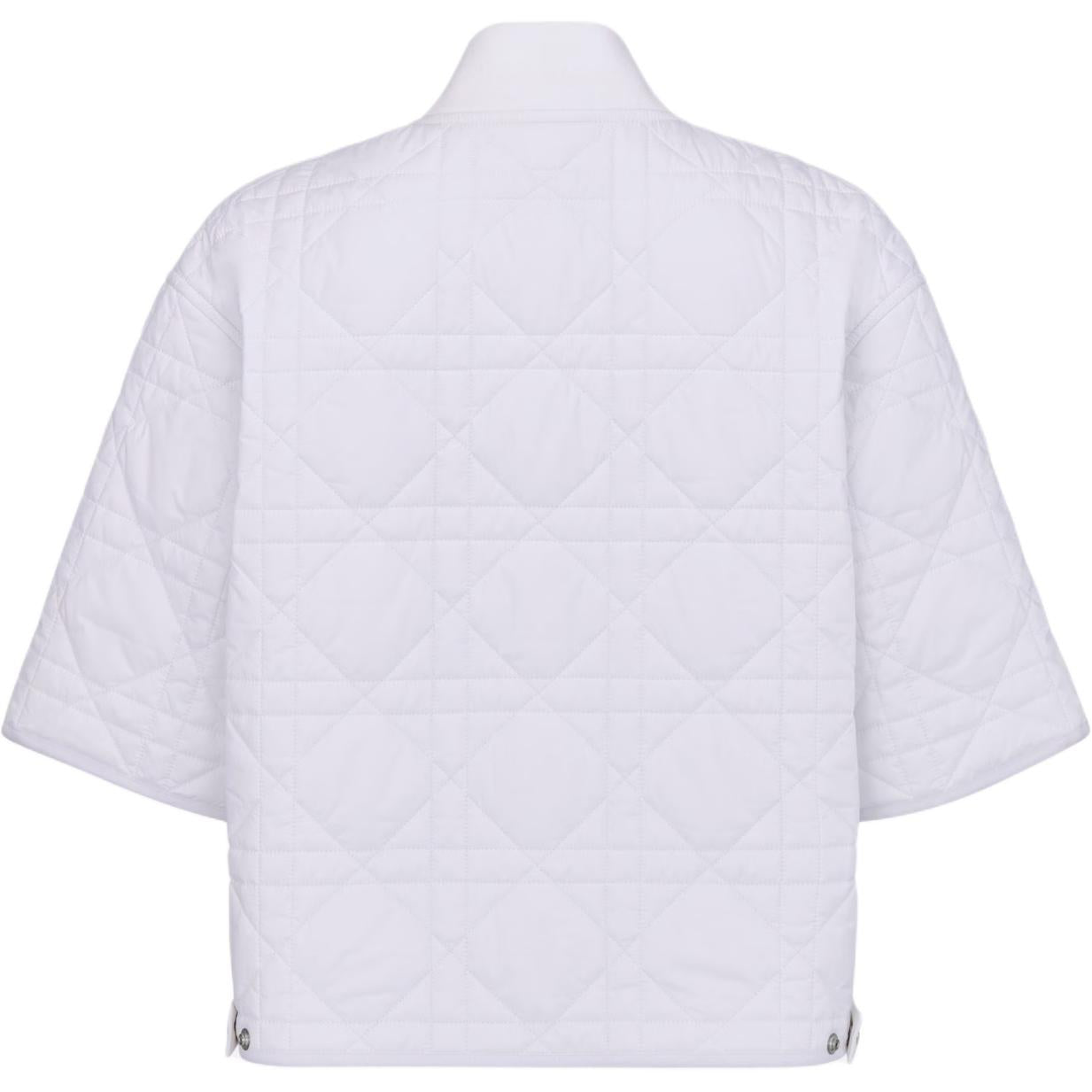 DIOR Large Cannage Pattern Short-Sleeved Navy Coat Jackets Coats Women's White