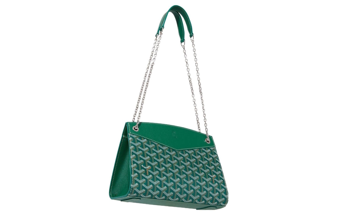 GOYARD Rouette Canvas With Leather Totes Chain Bag Shoulder Bag Women's Green