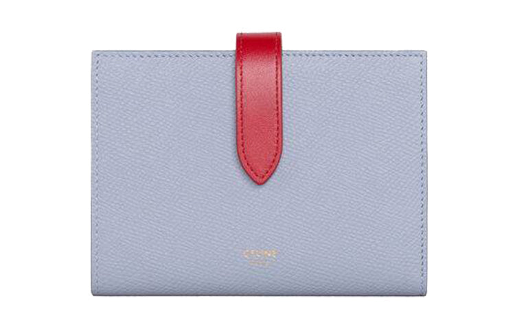 CELINE Cow Leather Wallet Unisex Arctic Blue