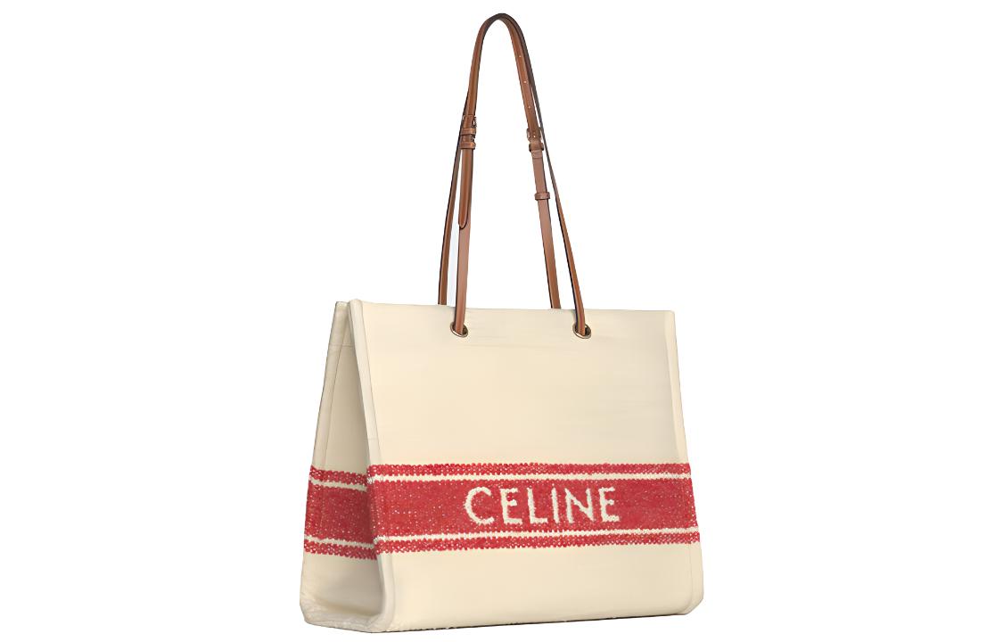CELINE Fabric With Cow Leather Tote Bag, Shopping Bag, Handbag, Shoulder Bag Women's