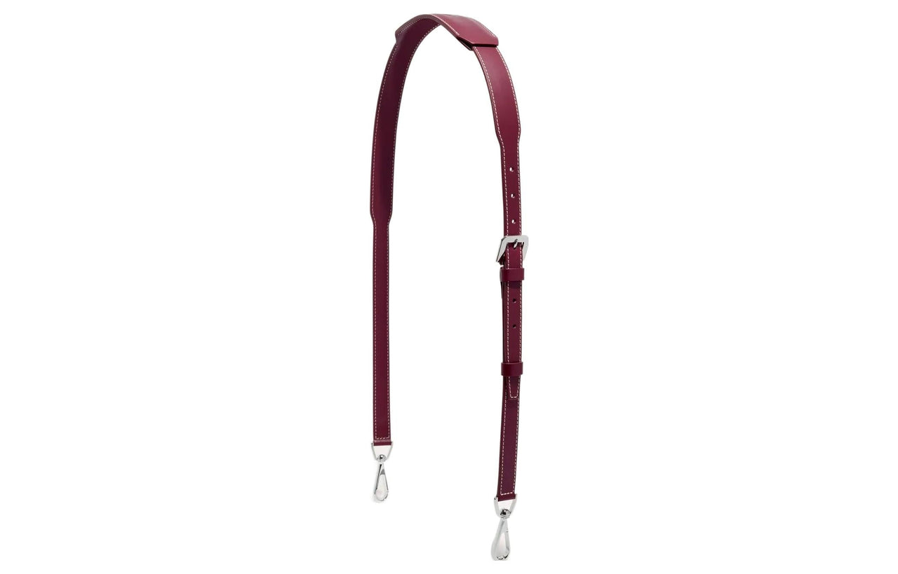 GOYARD Cow Leather Bag Straps Medium Size Unisex Burgundy
